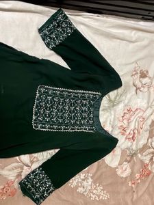 dark green Kurta Set (3 pieces)