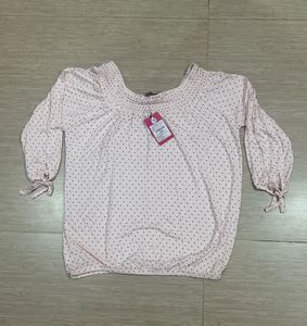 New Cute Pink Polka Dot Top