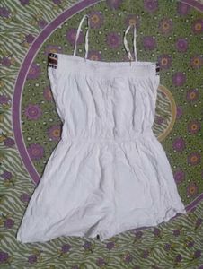 White Ruffle Strappy jumpsuit