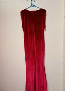 Elegant Red Velvet Gown
