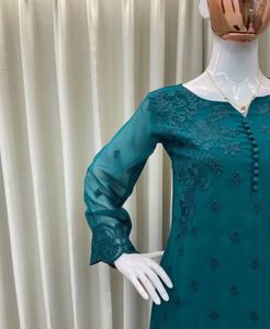 Elegant Teal Embroidered Kurta Set