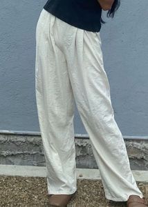 Cream Wide Leg Pants