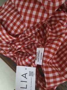 Red Gingham Wrap Top