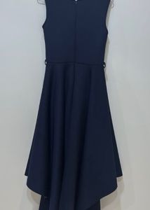 Elegant Navy Blue High-Low Dress
