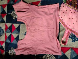 Beautiful Pink flowy dress with crop top
