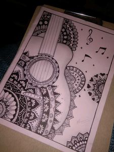Guitar mandala art