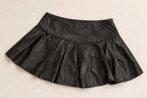 BLACK LEATHER MINI SKIRT
