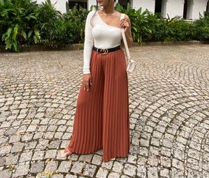Pleated Wide Leg Palazzo Pants