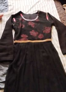 Black Floral Ethnic Gown