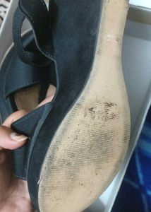 Black Wedge Sandals