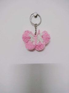 Handmade Pink Butterfly Keychain
