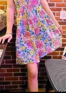 Combo Floral Print Sleeveless Dress