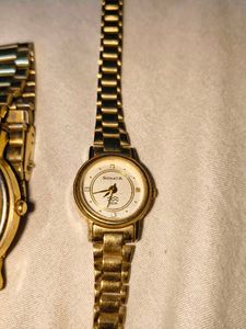 Combo of 2 Sonata Gold Tone Watches