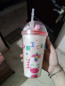 Cute Unicorn Tumbler with Straw