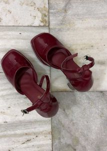 Maroon Heeled Sandals