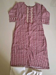 Embroidered Kurti with Pants