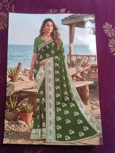 Elegant Maroon Saree with Golden Print
