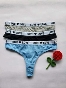 3 Pack Women's Thong Panties