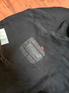 Men's Black Half-Zip Pullover Sweater