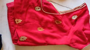 Stunning Red Embroidered Saree