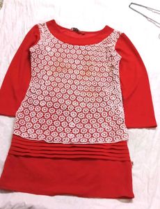 Red Lace Overlay Dress