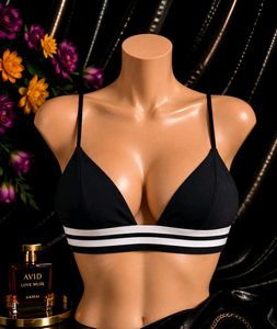 🇳🇿💫🎀Women's Black Triangle Bra with Striped