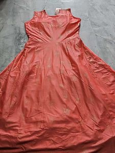 Elegant Peach Embroidered Gown