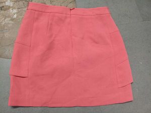 Coral Tiered Mini Skirt