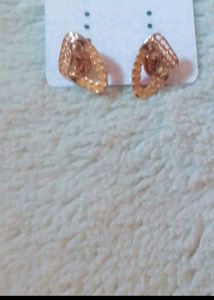 Cute Rose and Gold Earrings Set