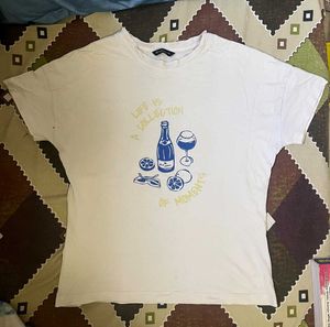 White Graphic Print T-Shirt
