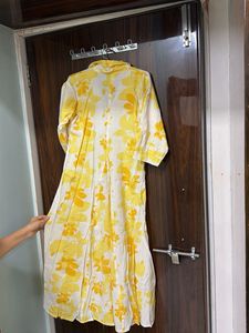 Yellow Floral Print Kurta