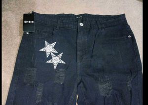 Shein Distressed Star Jeans