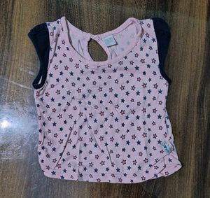 Pink Star Print Top with Skirt