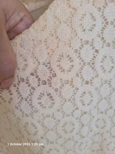 Cream Lace Kurta