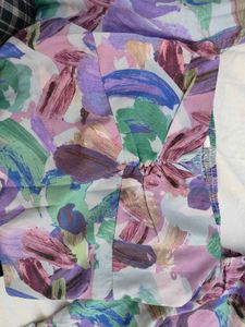 SHEIN Floral Top &amp; Black Mermaid Skirt Set