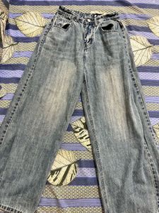 Vintage Wash Wide Leg Jeans