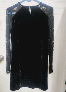 Black Velvet Lace Dress.m..