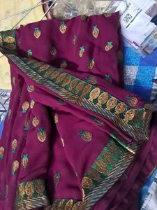 Embroidered Silk Saree