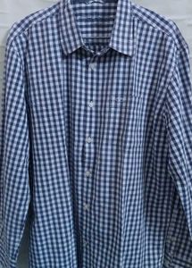 Men's Blue Gingham Checkered Shirt