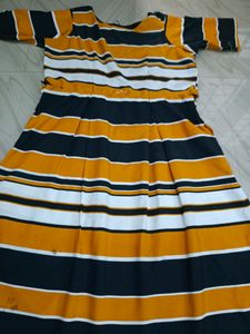 Yellow Kurta Black & White Strap