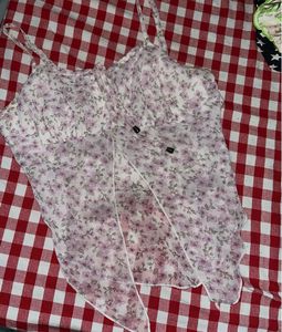 Floral Cami Top with Tie Detail
