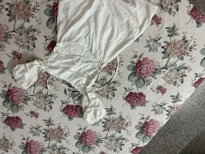ZARA White Puff Sleeve Mini Dress