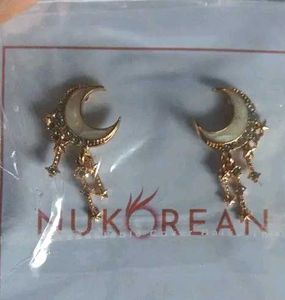 Moon &amp; Star Dangle Earrings