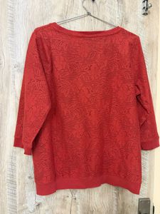 Red Floral Lace Top