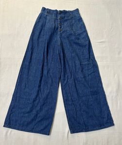 High Waisted Wide Leg Denim Pants