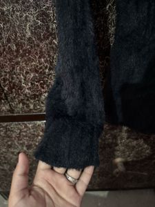 Fuzzy Black Pearl Sweater