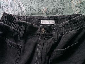 Washed Black Denim Shorts