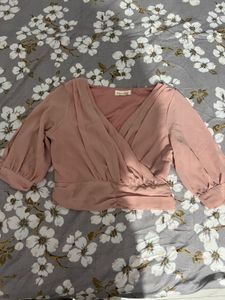 Elegant Pink Wrap Top