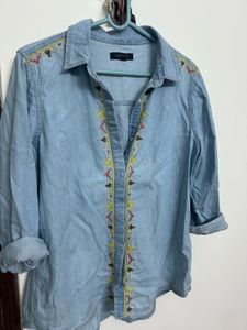 Embroidered Denim Shirt
