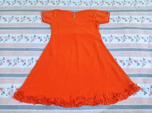 Orange Anarkali Kurta Set